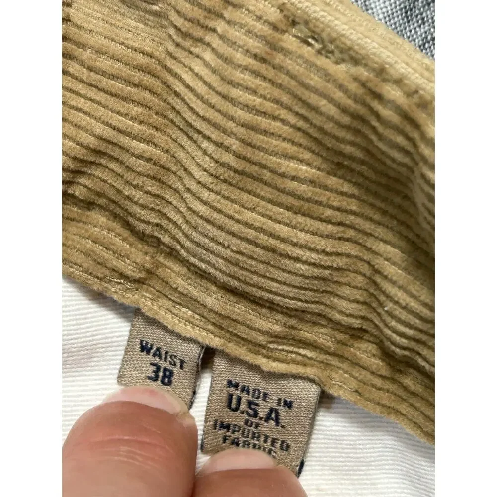 Bills Khakis M2 Corduroy Pants Mens 38x32 Relaxed Fit Tan Made in USA